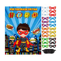 Faccito Hero Party Games Pin Mask on The Cityscape Poster