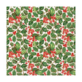 IHR Ideal Home Range Cocktail Napkins Disposable 3-Ply Paper Party Napkin Pack, 5" x 5", Holly, 20-Count