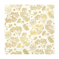 IHR Ideal Home Range Party Napkins Disposable 3-Ply Paper Lunch Napkin Pack, 6.5" x 6.5", Bright Winter Branches (Cream & Gold), 20-Count