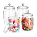 Nuogo 4 Pcs Plastic Candy Jars with Lid Unbreakable,Stylish,42 oz
