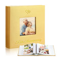 Dunzoom 50th Anniversary Wedding Photo Album Leather Gold Heart Window