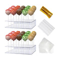 2 Pack Cake Pop Stand with Sticks Kit, Acrylic Lollipop Hold Stand