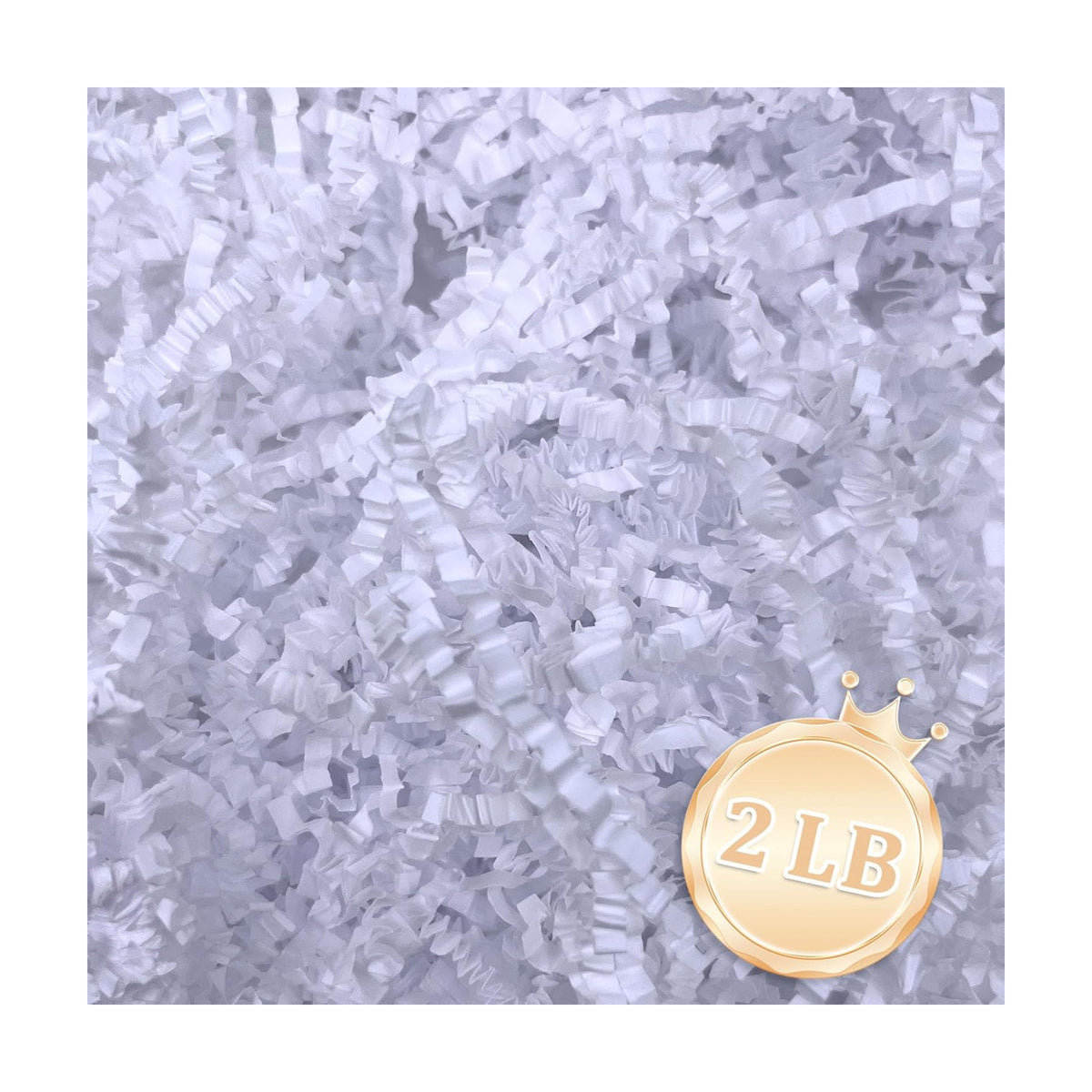 2 LB White Crinkle Cut Paper Shred Filler Great for Gift Wrapping, White Basket Fillers, Birthday, Gift Wrapping, Wedding, Anniversary, Bridesmaid Engagement Party Decor Filling Supplies