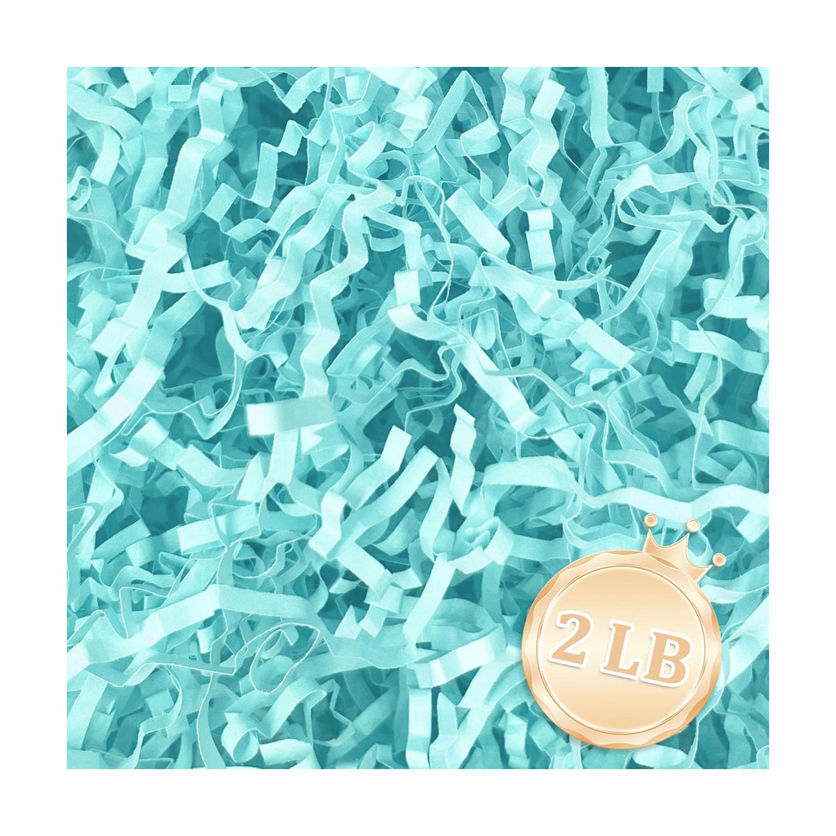 2 LB Light Blue Crinkle Cut Paper Shred Filler Great for Gift Wrapping, Light Blue Basket Fillers, Birthday, Gift Wrapping, Anniversary, Halloween Thanksgiving Christmas Party Decor Filling Supplies