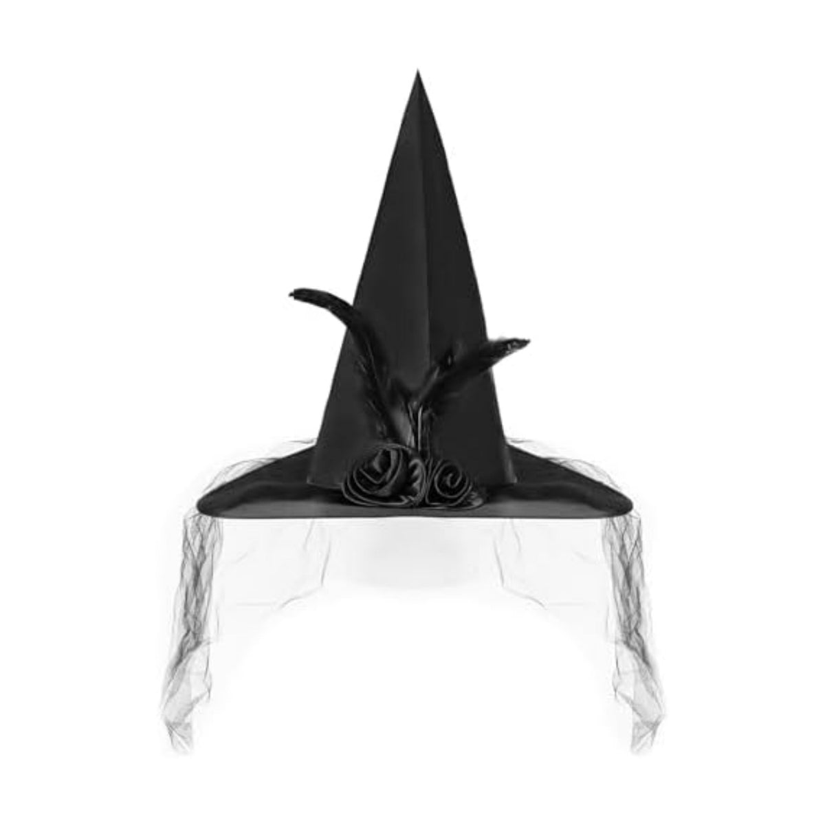 JXITON Halloween Witch Hat Women Witches Hat with Veil for Women Halloween Costume Party,Purple，Black,Orange