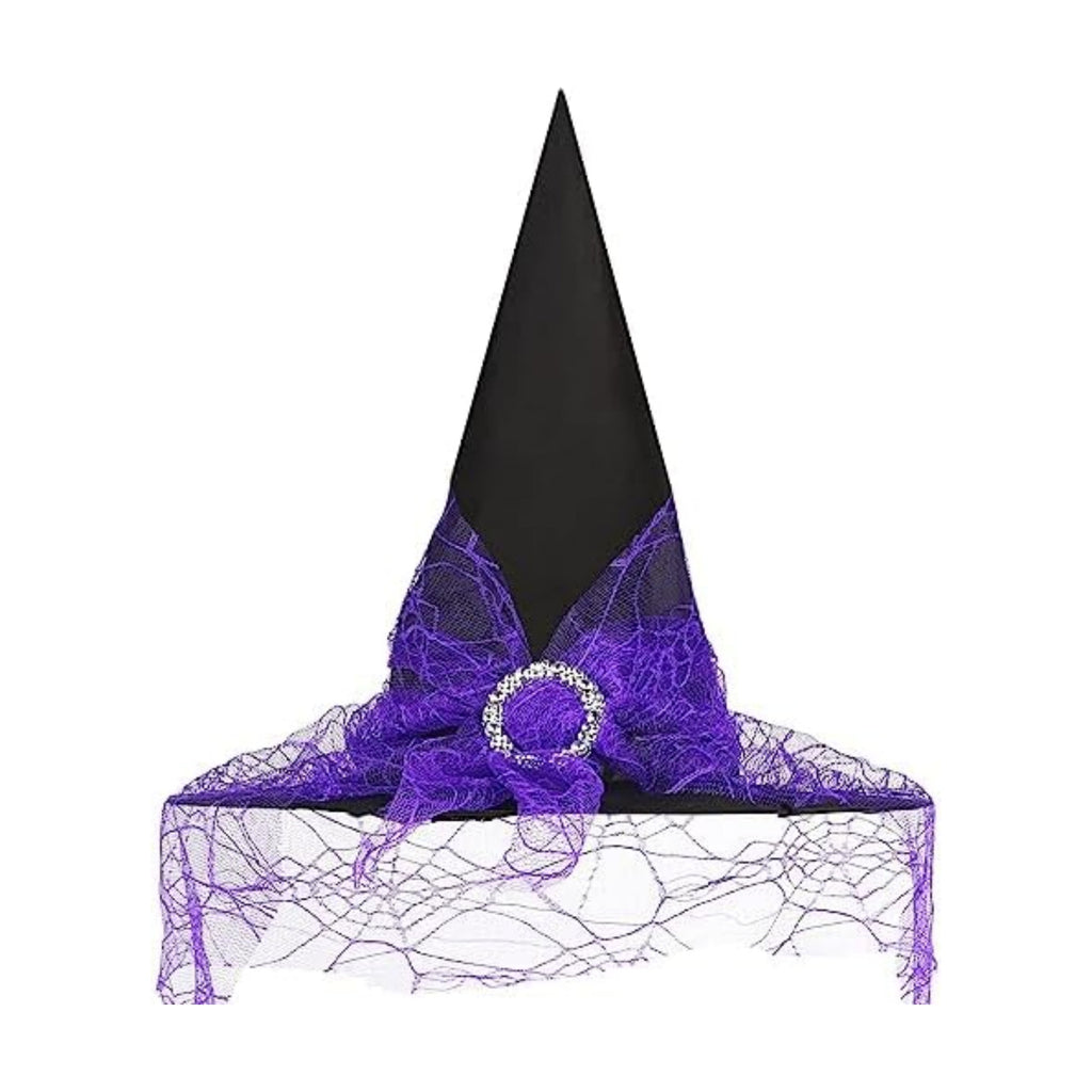 CCINEE Witch Hats for Women, Adult Witch Vampire Halloween Costumes Accessories Foldable Lace Veils Hats for Cosplay Party