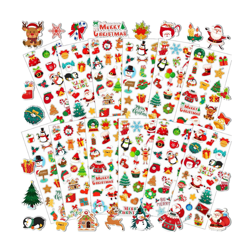 UPINS 12 Sheets Christmas Holiday Stickers 3D Puffy Foam Decals