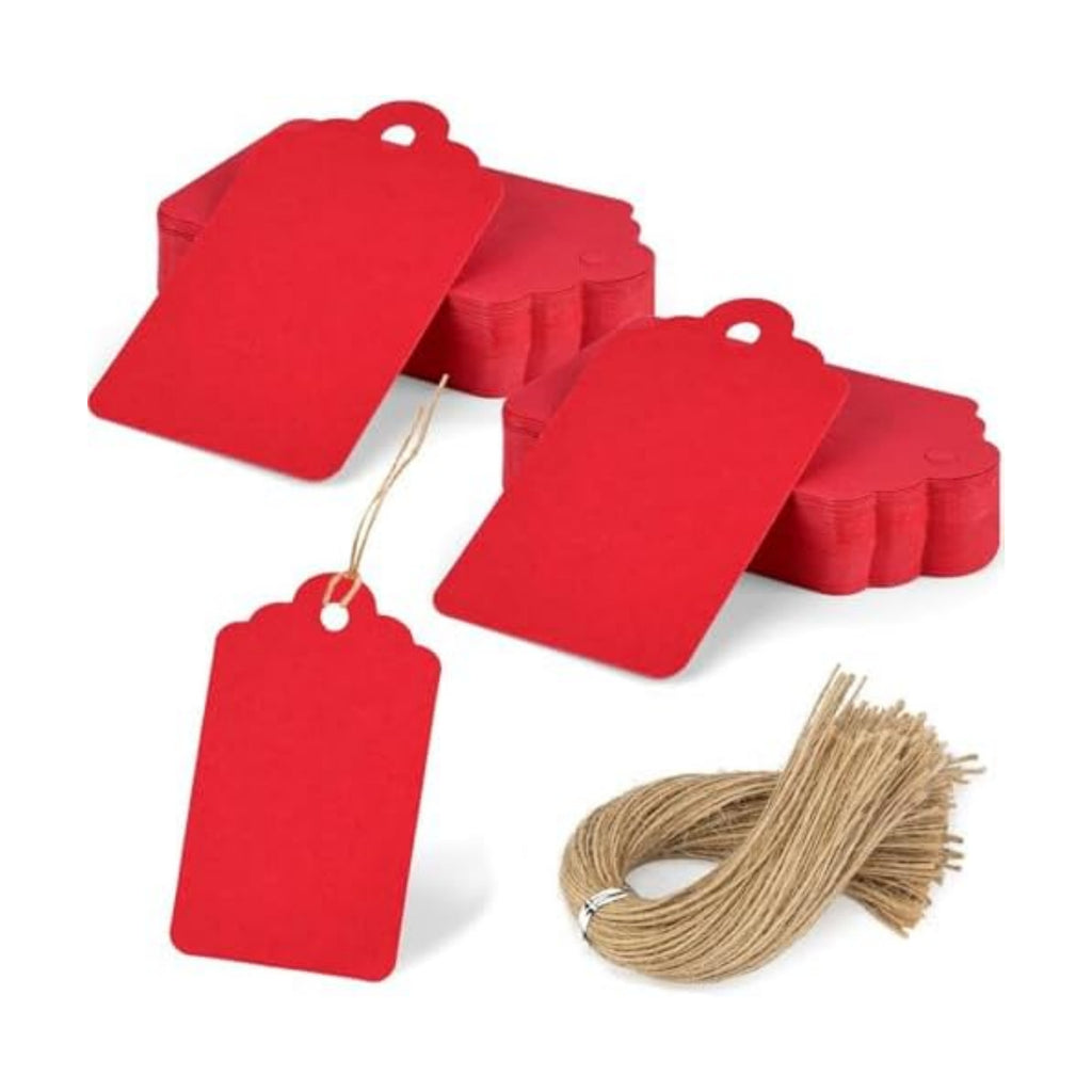 SallyFashion 120PCS Red Gift Tags with String