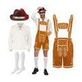 Spooktacular Creations Lederhosen Men Oktoberfest Outfit Costume, Halloween German Bavarian Costume for Adults Beer Festival