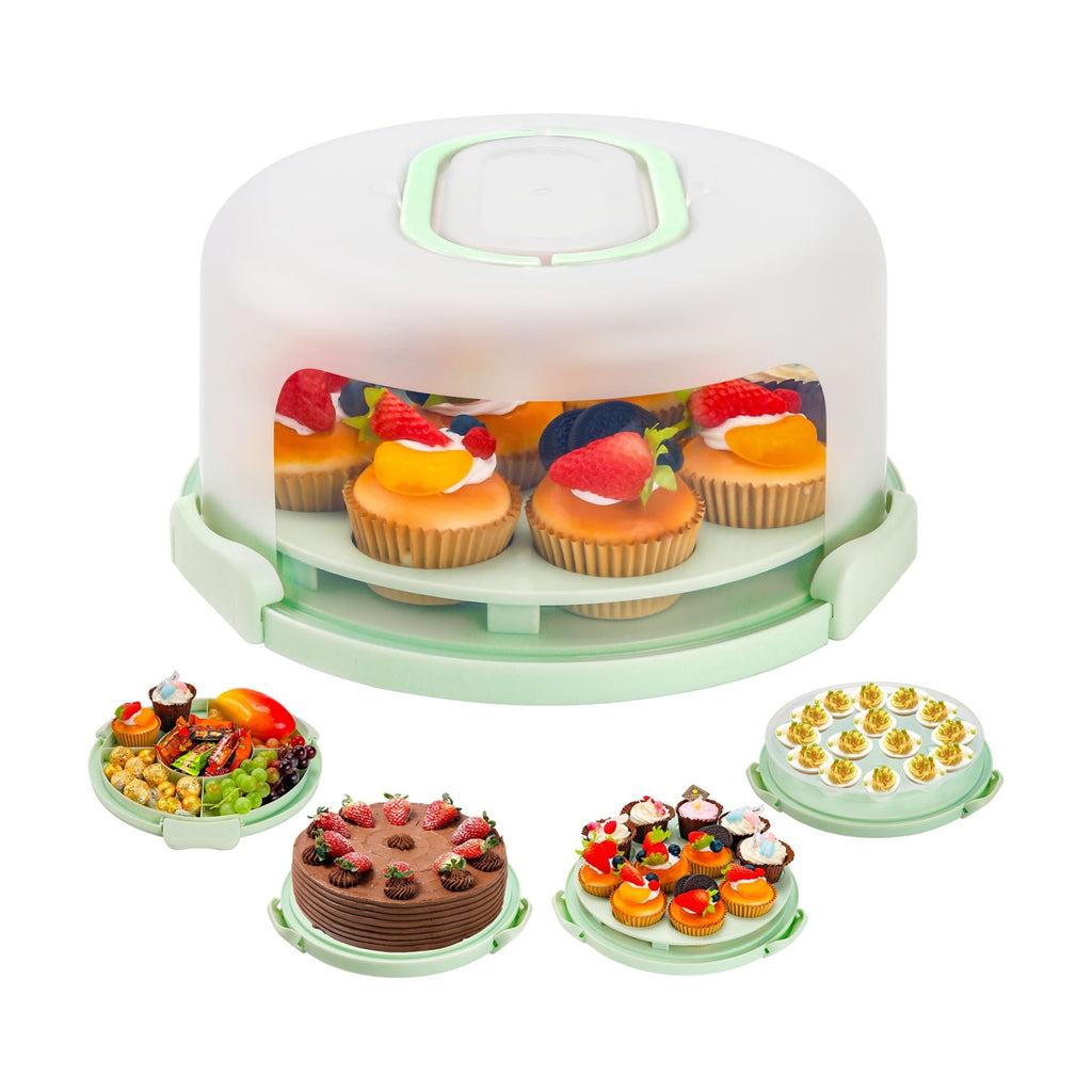 NPLUX Cake Carrier with Lid and Handle Green Cake Containers, BPA-Free