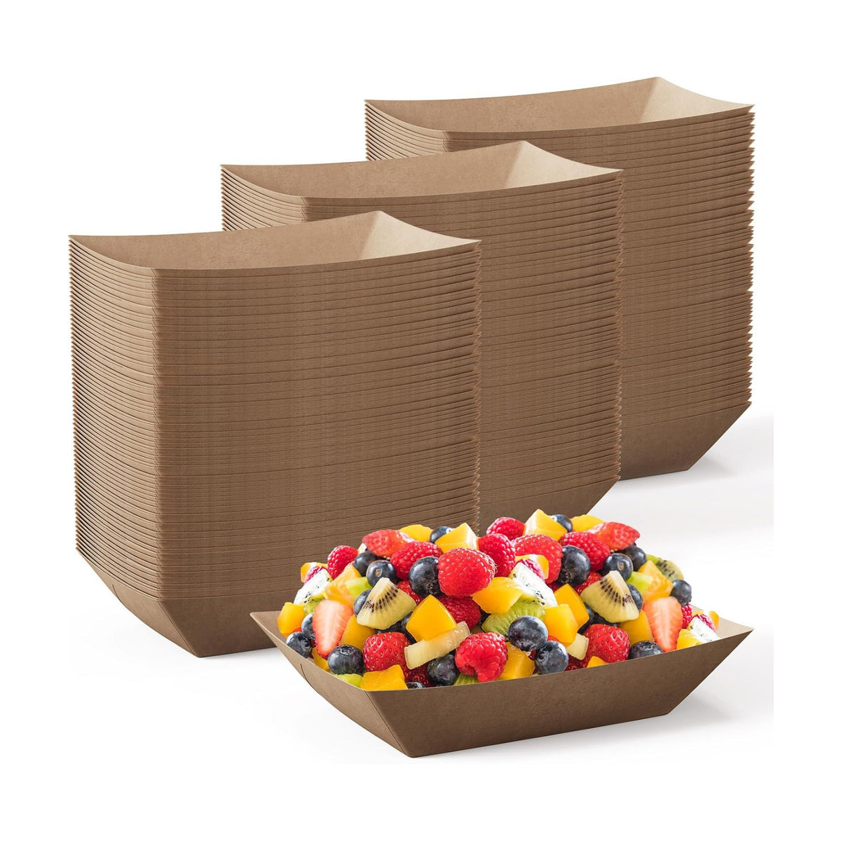 JOLLY CHEF 2lb Paper Food Tray 1000 Pack Disposable Paper Boat Serving Boat