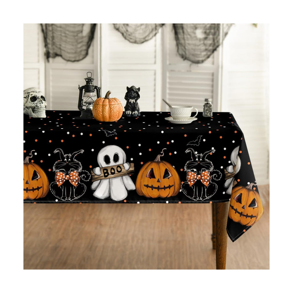 Horaldaily Halloween Tablecloth 60 x 140 Inch Rectangular Jack-O-Lantern