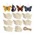 80PCS Wooden Spring Ornaments to Paint Butterfly Cutouts, 8 Styles DIY Blank Unfinished Wood Butterfly Cutouts Ornament for Home Crafts Hanging Decorations