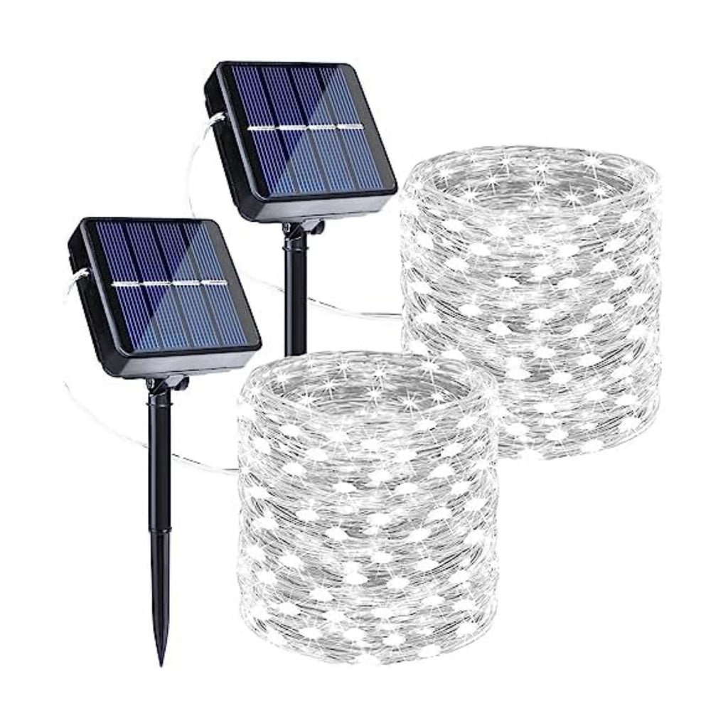 Joomer Solar Fairy Lights, 2-Pack Total 80FT 240LED String Lights, White