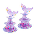 MRPAPA 2 Pack Mermaid 3 Tier Cardboard Cupcake Stand Dessert Display Holder