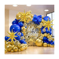 156 Pack 18" 12" 10" 5" Royal Blue and Gold Balloons Garland Arch Kit