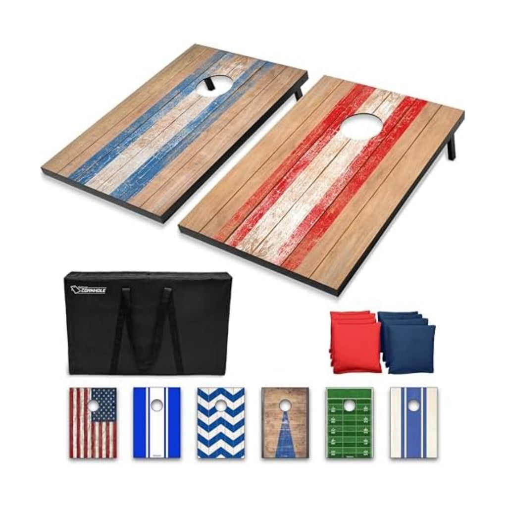 GoSports Portable Cornhole Sets- Includes 2 Boards, 8 Bean Bags, Carry Case