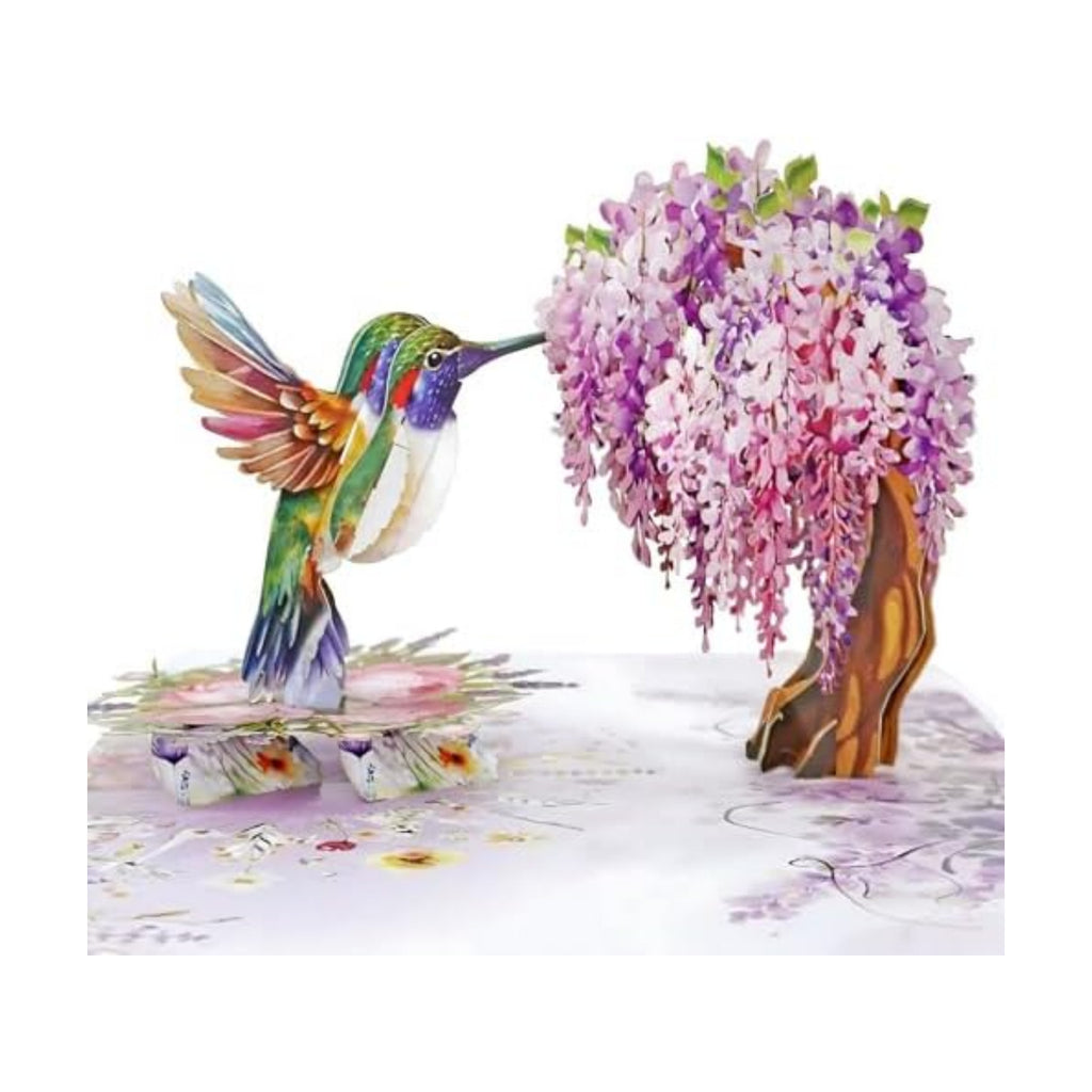 CUTPOPUP HummingBird Wisteria Pop Up Birthday Cards for Women, 3D Flowers Birthday Greeting Card for Her Wife Mum Valentines Card Anniversary Happy Mothers Day Cards (Wisteria) US8-AN162US