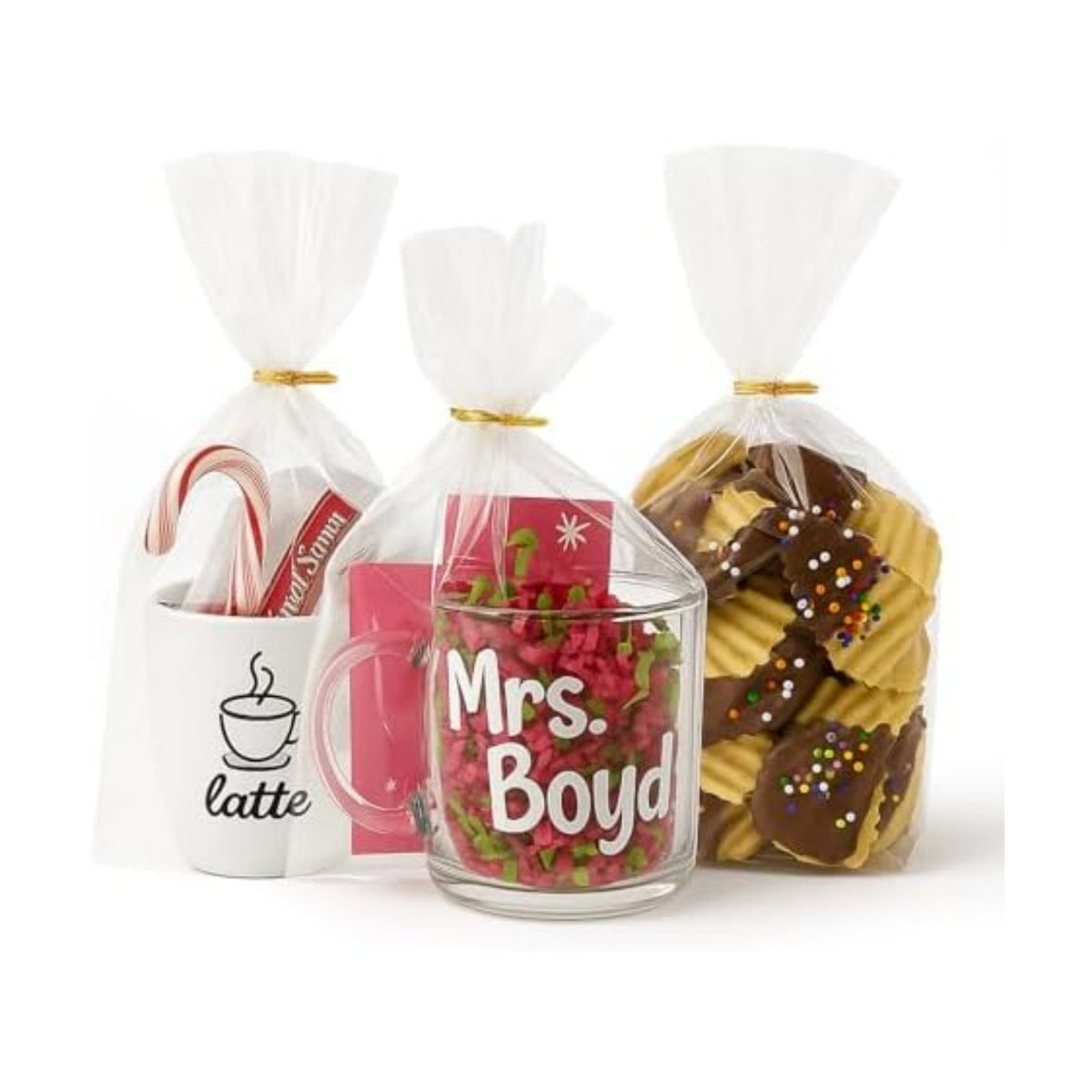 WIKDAY Cellophane Bags 100 PCS 8x11 Inches Clear Gift Treat Gags with Ties
