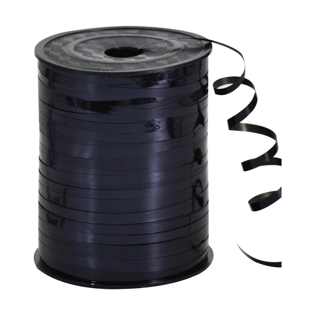 TONIFUL 500 Yards Curling Ribbon-Balloon String - Shiny Black Metallic for DIY Decor, Gift Wrapping, Bows for Christmas, New Year, Birthday, Graduation