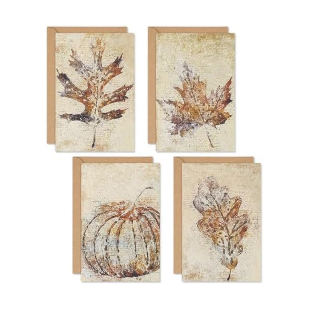 Whaline 32 Pack Fall Leaves Thank You Cards Vintage Maple Leaves Pumpkin Greeting Cards with Envelope Stickers Blank Note Card for Autumn Harvest Thanksgiving Holiday, 4 x 6 Inch