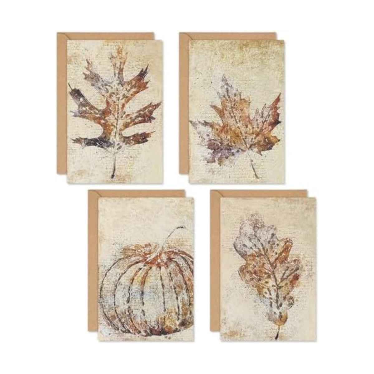 Whaline 32 Pack Fall Leaves Thank You Cards Vintage Maple Leaves Pumpkin Greeting Cards with Envelope Stickers Blank Note Card for Autumn Harvest Thanksgiving Holiday, 4 x 6 Inch