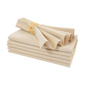 Beige Cloth Napkins Set of 6 Washable Dinner Napkins, 18X18 in