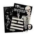 Whaline 25 Sets Halloween Invitations with Envelopes Stickers Black Dancing Skeleton Invitation Cards Blank Invites for Birthday Party Supplies, 5 x 7 Inch