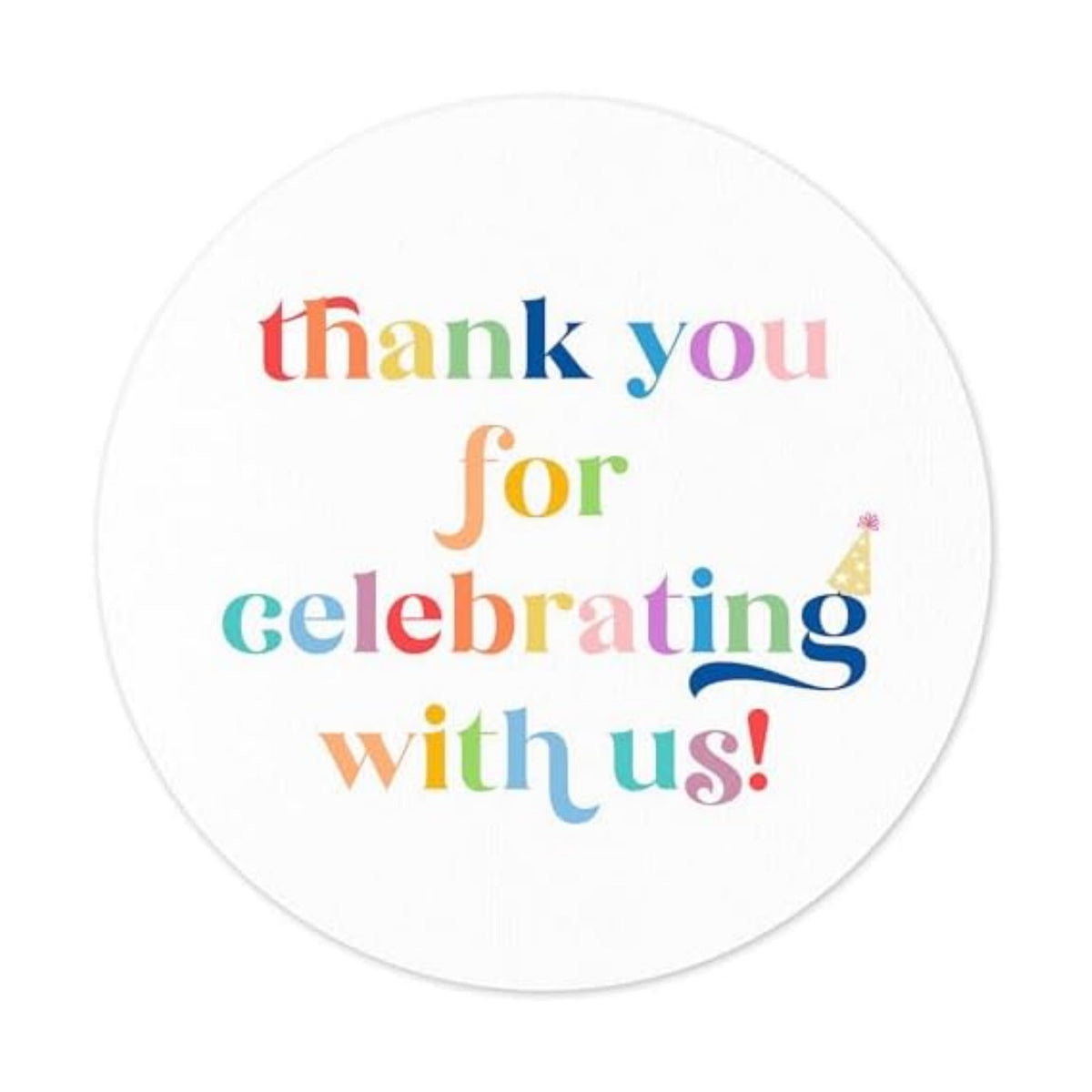 Mobiusea Creation Vibrant Colorful Design Thank You Labels 2 inch 60pcs