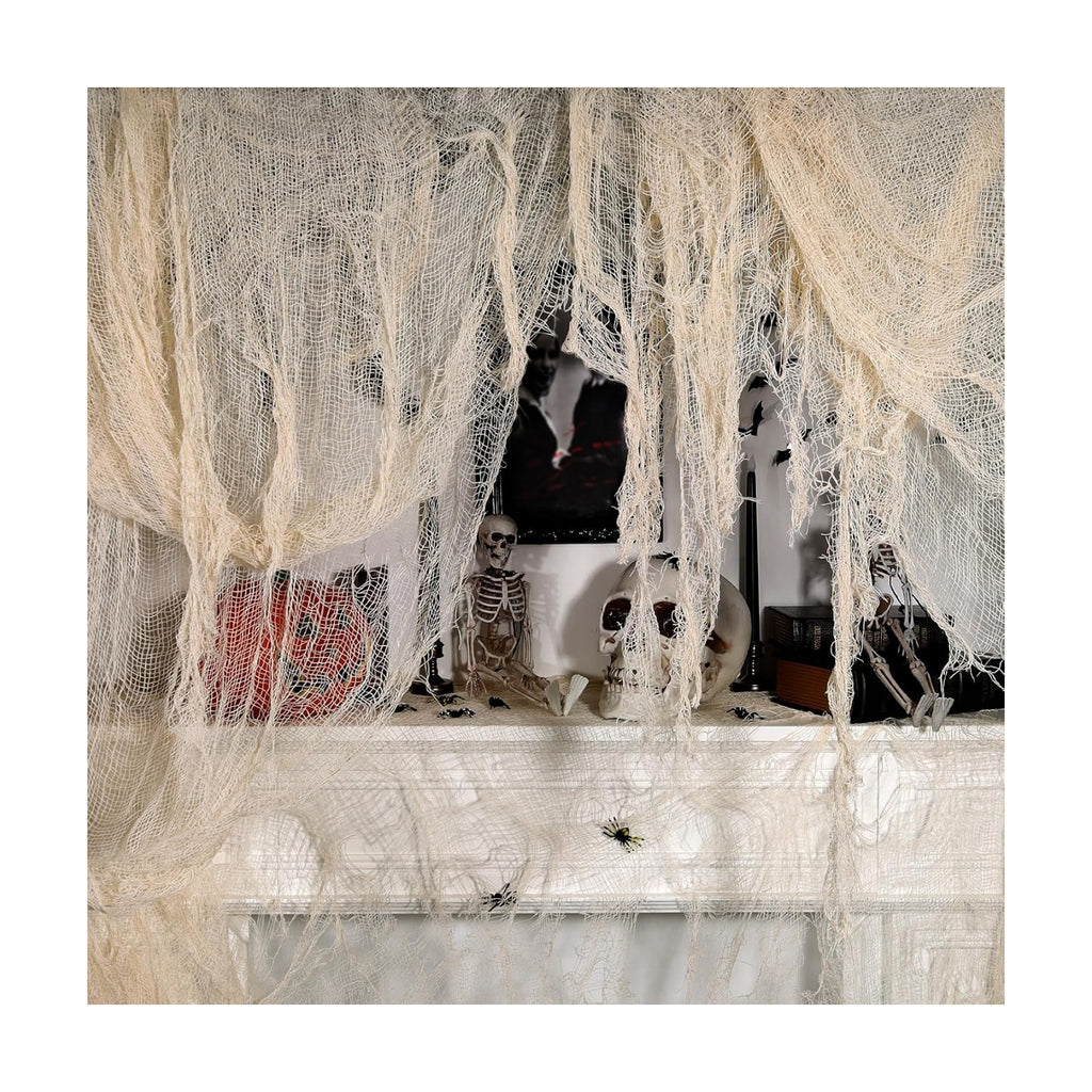 320 x 80 in Halloween Creepy Cloth for Yard and Outdoor Decorations,Beige