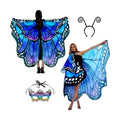 Adult Butterfly Costume Women Monarch Butterfly Wings Cape Shawl Halloween 3Pcs Mask Hairband