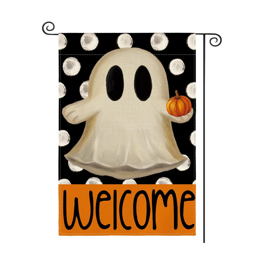 AVOIN colorlife Halloween Ghost Garden Flag for Outside 12x18 Inch