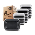 Freshware Meal Prep Containers [45 Pack] 1 Compartment with Lids, Food Storage Containers, Bento Box, BPA Free, Stackable, Microwave/Dishwasher/Freezer Safe (38 oz)