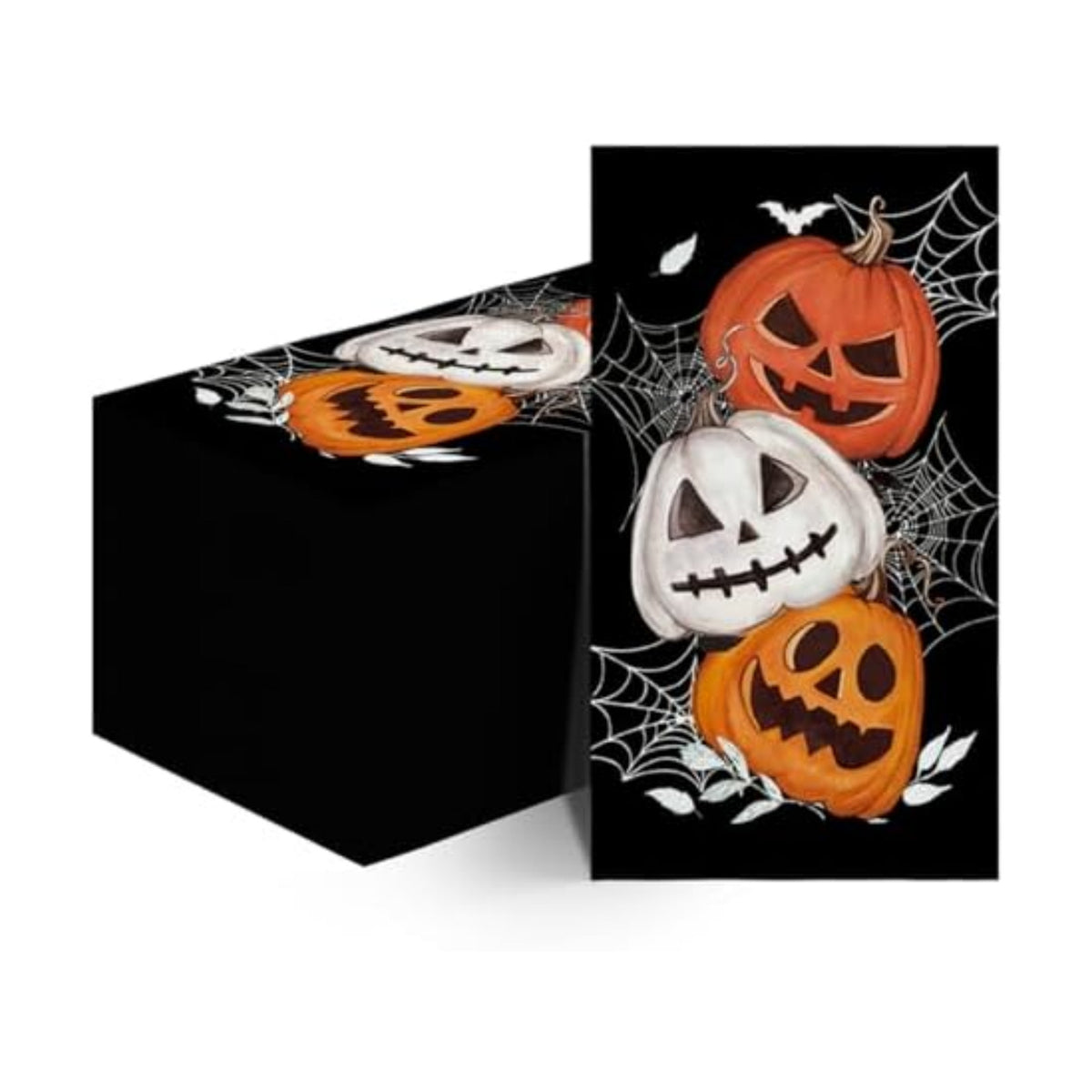 Horaldaily 50Pcs Halloween Paper Napkins, Orange Jack-O-Lantern Pumpkin