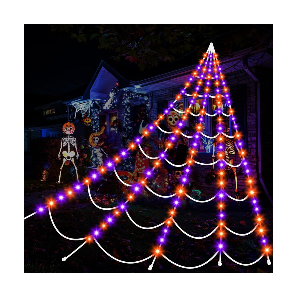 Halloween Decorations Outdoor Spider Web: Giant Light Up Spider Web Decor