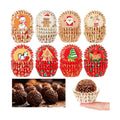 AUGSUN 800pcs Christmas Cupcake Liners Mini Baking Cups Santa Elk Snowman