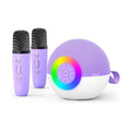 goopow Mini Karaoke Machine Speaker for Kids Adults, Portable Bluetooth Microphone Song Toys with LED Light, Best Chritmas Birthday Festival Gift for 3 4 5 6 7 8+ Year Old Girls Boys (Purple-2MIC)