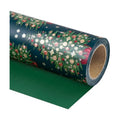 WRAPAHOLIC Reversible Green Christmas Wrapping Paper - Mini Roll - 17 Inch x 33 Feet - Green Christmas Tree Wrapping Paper for Holiday, Party Celebration