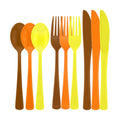 Kochorie 300 Pieces Thanksgiving Plastic Silverware Fall Heavy Duty Utensils Set Heavyweight Disposable Flatware Includes Orange Yellow Brown Spoons Forks Knives for Thanksgiving Dinner Party Supplies