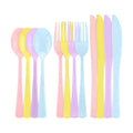 Kochorie 300 Pcs Pastel Plastic Silverware, Heavy Duty Plastic Cutlery Set