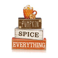 Moucuny 4 Pcs Fall Table Decor Pumpkin Spice Sign, Wooden Tiered Block Set