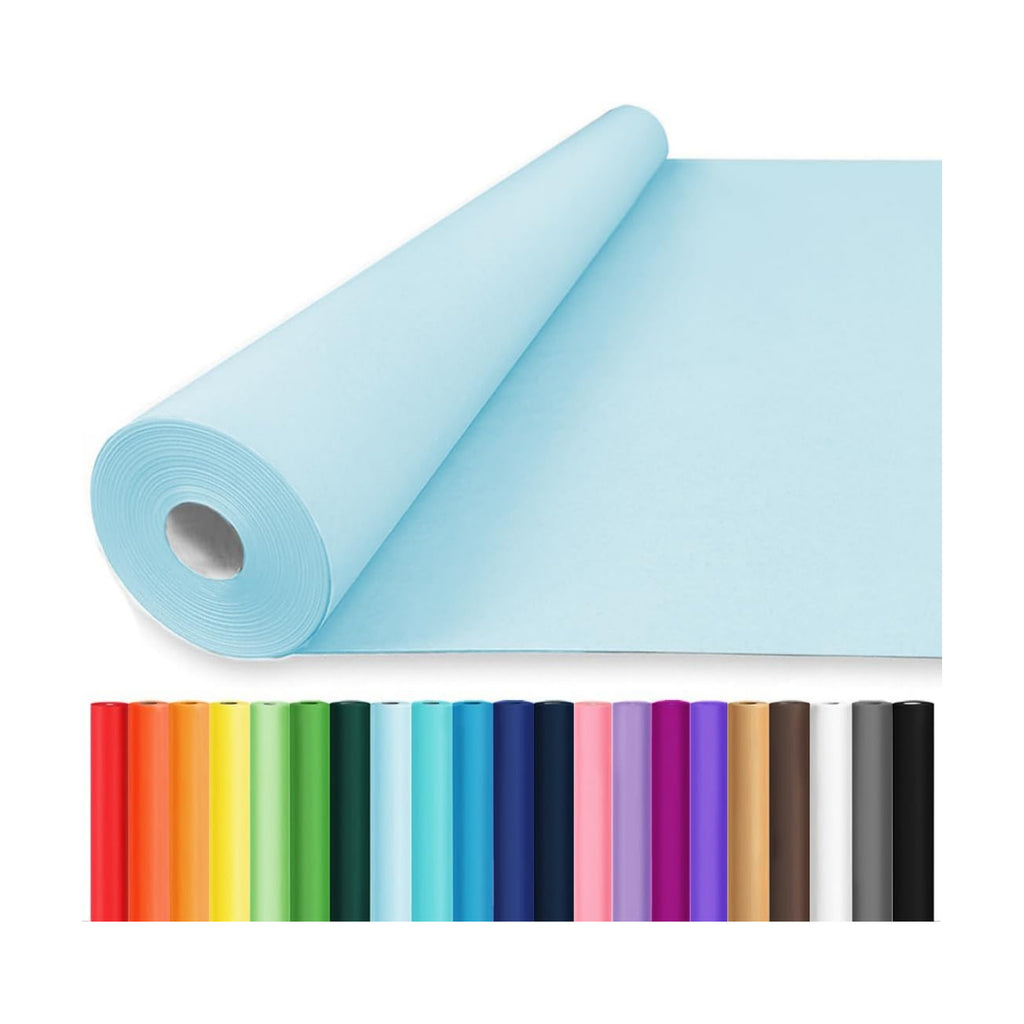 Vanhench 36" x 2400" (200') Sky Blue Wrapping Paper Roll