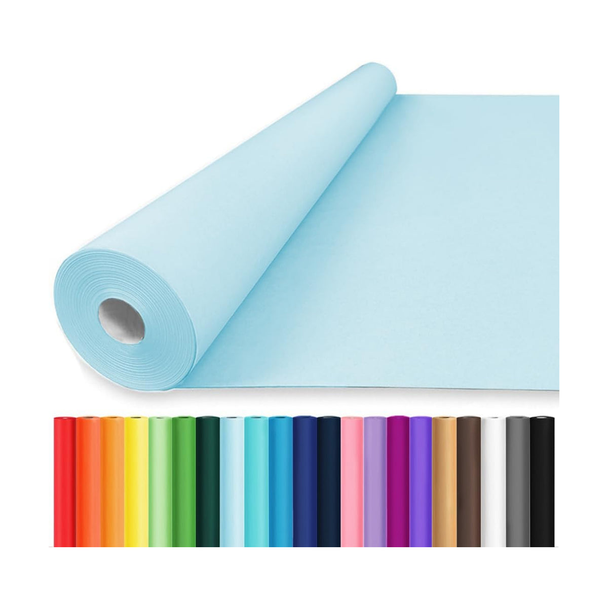 Vanhench 36" x 2400" (200') Sky Blue Wrapping Paper Roll