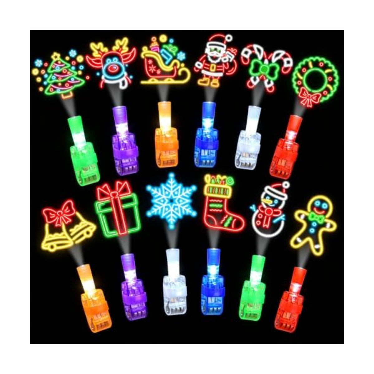 Christmas Party Favors for Kids, 36pcs Christmas Finger Lights Toys for Kids Boys Girls Classroom Rewards Xmas Sock Filler Gifts