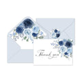 Whaline 36Pcs Dusty Blue Floral Thank You Cards with Envelopes and Stickers Blue Rose Greeting Cards Blank Note Cards for Weddings Bridal Shower Baby Shower