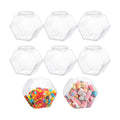 8 PCS Plastic Candy Jars, Clear Cookie Jars with Lids, Hexagon Cookie Jars for Kitchen Counter, Reusable Coffee Candy Buffet for Snacks, Cookie, Dog Treats, Coffee Pod(30 OZ)