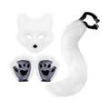 JUNBOON Faux Fur Cat Ears and Wolf Fox Tail Set Adult Kids Claw Glove Kit for Halloween Anime Cosplay Party