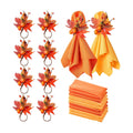 Fall Thanksgiving Napkins and Napkin Rings, Thanksgiving Table Decorations