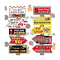 20 Pcs Race Car Party Decorations Racing Car Party Directional Signs Racing Themed Birthday Decoration Supplies for Backdrops Door Wall Yard Welcome Signs