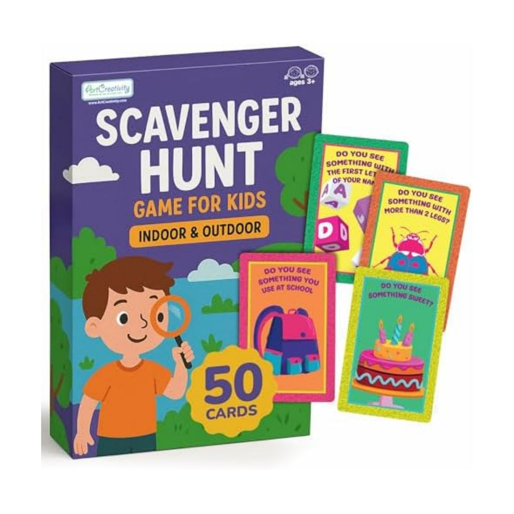 ArtCreativity Scavenger Hunt Card Game for Kids, Indoor & Outdoor Games, Family Games, Road Trip Game, Kid Car Activities, Travel Toys Game, Learning Toys, Educational, Gifts for Kids, Boys & Girls